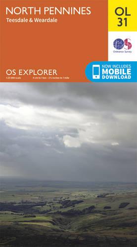 OS Explorer OL31 North Pennines - Teesdale & Weardale (OS Explorer Map)