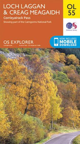OS Explorer OL55 Loch Laggan & Creag Meagaidh, Corrieyairack Pass (OS Explorer Map)