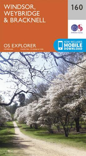 OS Explorer Map (160) Windsor, Weybridge & Bracknell