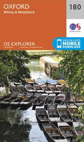 OS Explorer Map (180) Oxford, Witney and Woodstock