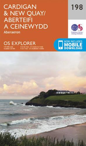 OS Explorer Map (198) Cardigan and New Quay, Aberaeron