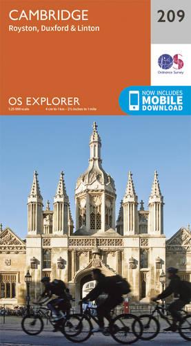 OS Explorer Map (209) Cambridge, Royston, Duxford & Linton