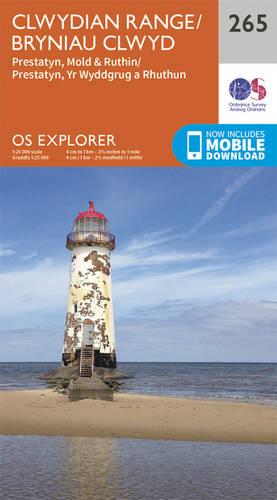OS Explorer Map (265) Clwydian Range, Prestatyn, Mold and Ruthin