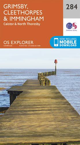 OS Explorer Map (284) Grimsby, Cleethorpes and Immingham, Caistor and North Thoresby