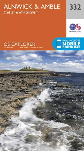 OS Explorer Map (332) Alnwick and Amble, Craster and Whittingham