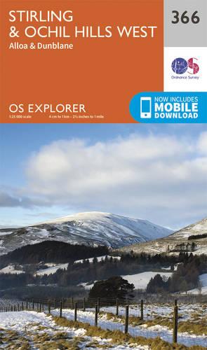 OS Explorer Map (366) Stirling and Ochil Hills West