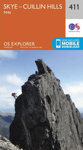 OS Explorer Map (411) Skye - Cuillin Hills - Soay (Explorer Maps)