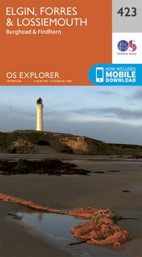 OS Explorer Map (423) Elgin, Forres and Lossiemouth