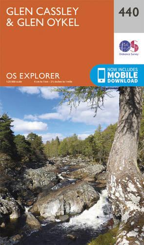 OS Explorer Map (440) Glen Cassley and Glen Oykel