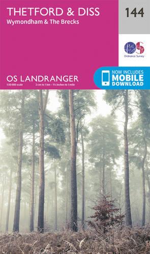 Landranger (144) Thetford & Diss, Breckland & Wymondham (OS Landranger Map)