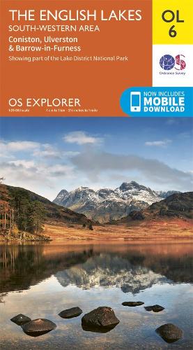 Lake District OS Explorer map OL6 The English Lakes - South Western area: Coniston, Ulverston & Barrow-in-Furness