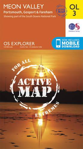 OS Explorer ACTIVE OL3 Meon Valley, Porstmouth, Gosport & Fareham (OS Explorer Map Active)