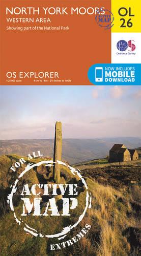 OS Explorer ACTIVE OL26 North York Moors - Western area (OS Explorer Map Active)