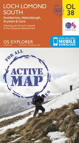 OS Explorer ACTIVE OL38 Loch Lomond South (OS Explorer Map Active)