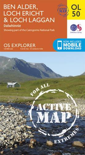 OS Explorer ACTIVE OL50 Ben Alder, Loch Ericht & Loch Laggan (OS Explorer Map Active)