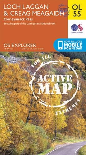 OS Explorer ACTIVE OL55 Loch Laggan & Creag Meagaidh, Corrieyairack Pass (OS Explorer Map Active)