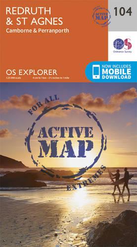 OS Explorer Map Active (104) Redruth and St Agnes (OS Explorer Active Map)