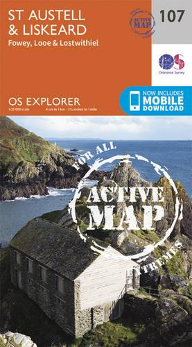 OS Explorer Map Active (107) St.Austell,Liskeard, Fowey, Looe and Lostwithiel (OS Explorer Active Map)