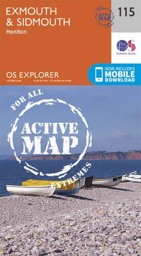 OS Explorer Map Active (115) Exmouth and Sidmouth (OS Explorer Active Map)