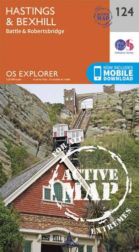 OS Explorer Map Active (124) Hastings and Bexhill (OS Explorer Active Map)