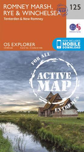 OS Explorer Map Active (125) Romney Marsh, Rye and Winchelsea (OS Explorer Active Map)