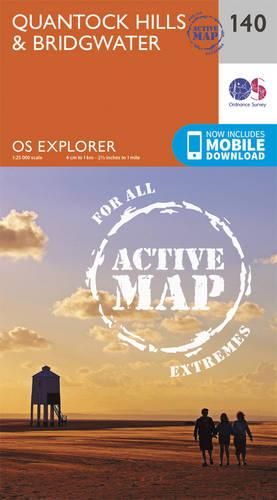 OS Explorer Map Active (140) Quantock Hills and Bridgwater (OS Explorer Active Map)
