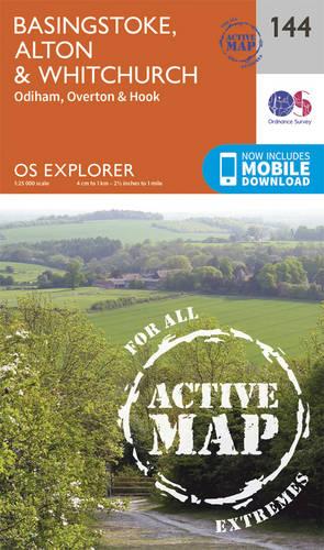 OS Explorer Map Active (144) Basingstoke, Alton and Whitchurch (OS Explorer Active Map)