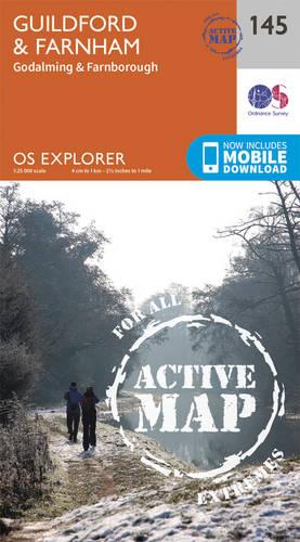 OS Explorer Map Active (145) Guildford and Farnham (OS Explorer Active Map)