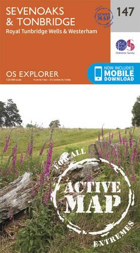 OS Explorer Map Active (147) Sevenoaks and Tonbridge (OS Explorer Active Map)