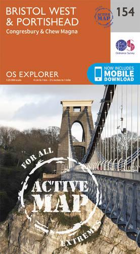 OS Explorer Map Active (154) Bristol West and Portishead (OS Explorer Active Map)