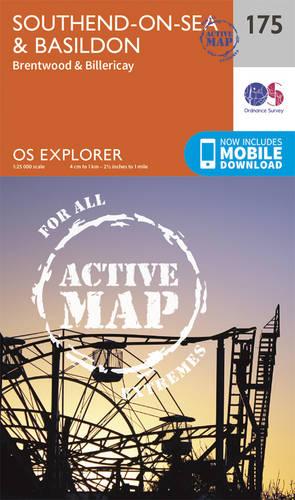 OS Explorer Map Active (175) Southend-on-Sea & Basildon (OS Explorer Active Map)