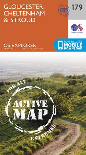 OS Explorer Map Active (179) Gloucester, Cheltenham and Stroud (OS Explorer Active Map)