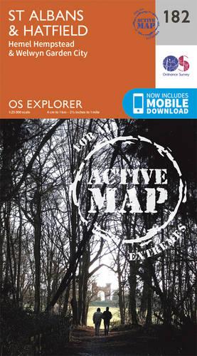 OS Explorer Map Active (182) St. Albans and Hatfield (OS Explorer Active Map)