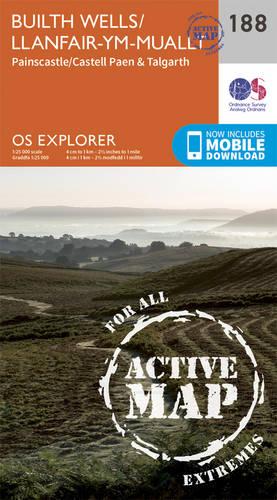 OS Explorer Map Active (188) Builth Wells, Painscastle and Talgarth (OS Explorer Active Map)