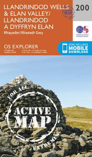 OS Explorer Map Active (200) Llandrindod Wells and Elan Valley, Rhayader (OS Explorer Active Map)