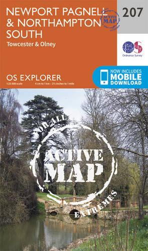 OS Explorer Map Active (207) Newport Pagnell and Northampton South (OS Explorer Active Map)