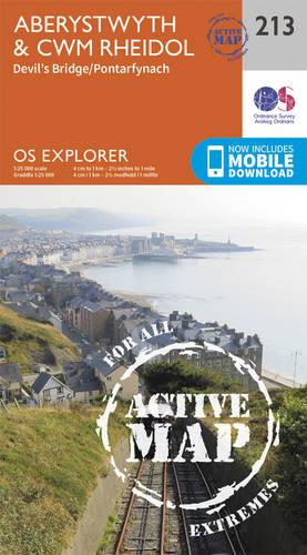 OS Explorer Map Active (213) Aberystwyth and Cwm Rheidol (OS Explorer Active Map)