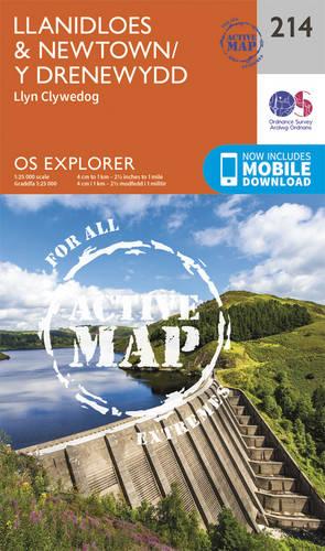 OS Explorer Map Active (214) Llanidloes and Newtown - Y Drenewydd (OS Explorer Active Map)