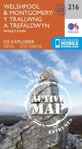 OS Explorer Map Active (216) Welshpool and Montgomery (OS Explorer Active Map)