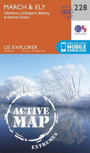 OS Explorer Map Active (228) March and Ely (OS Explorer Active Map)