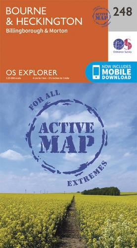 OS Explorer Map Active (248) Bourne and Heckington (OS Explorer Active Map)