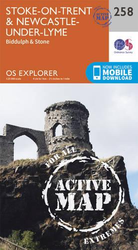 OS Explorer Map Active (258) Stoke-on-Trent and Newcastle Under Lyme (OS Explorer Active Map)