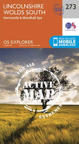 OS Explorer Map Active (273) Lincolnshire Wolds South (OS Explorer Active Map)