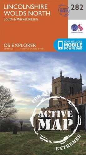 OS Explorer Map Active (282) Lincolnshire Wolds North (OS Explorer Active Map)