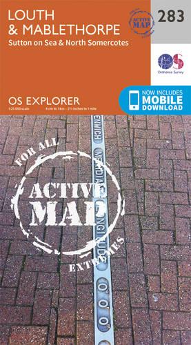 OS Explorer Map Active (283) Louth and Mablethorpe (OS Explorer Active Map)