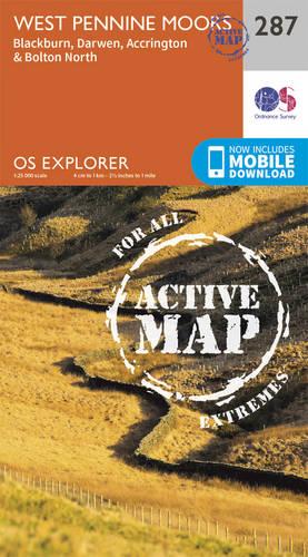 OS Explorer Map Active (287) West Pennine Moors - Blackburn, Darwen and Accrington (OS Explorer Active Map)