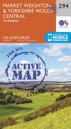 OS Explorer Map Active (294) Market Weighton and Yorkshire Wolds Central (OS Explorer Active Map)