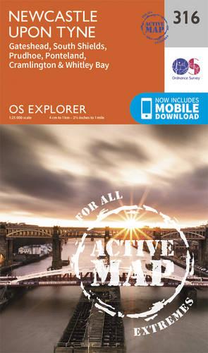 OS Explorer Map Active (316) Newcastle Upon Tyne (OS Explorer Active Map)
