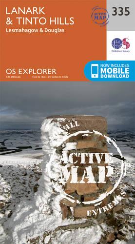 OS Explorer Map Active (335) Lanark and Tinto Hills (OS Explorer Active Map)