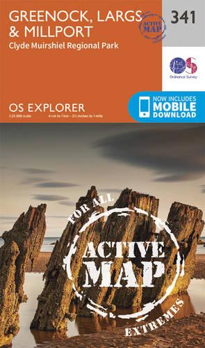 OS Explorer Map Active (341) Greenock, Largs and Millport (OS Explorer Active Map)